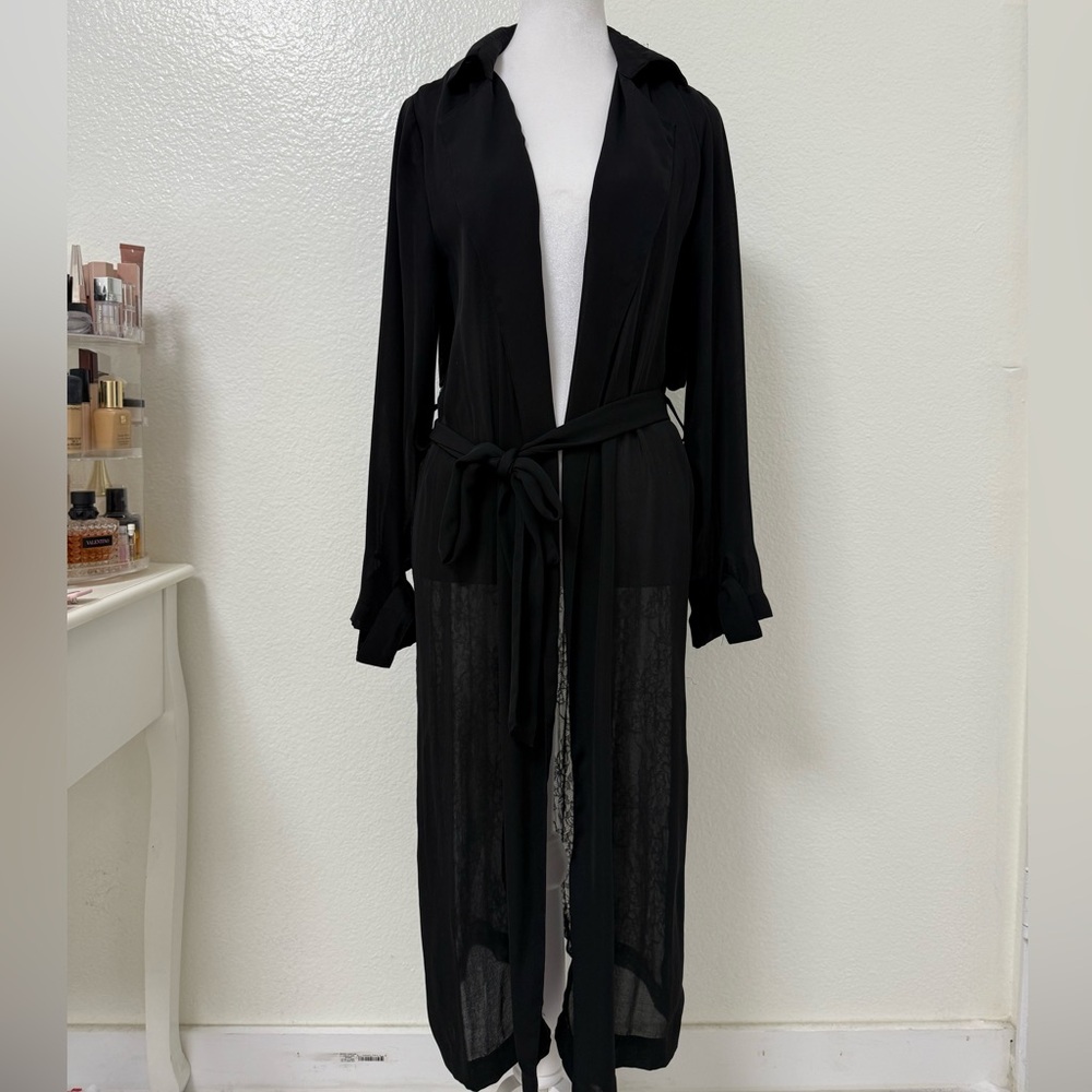 Zara Basic Black Sheer Cardigan